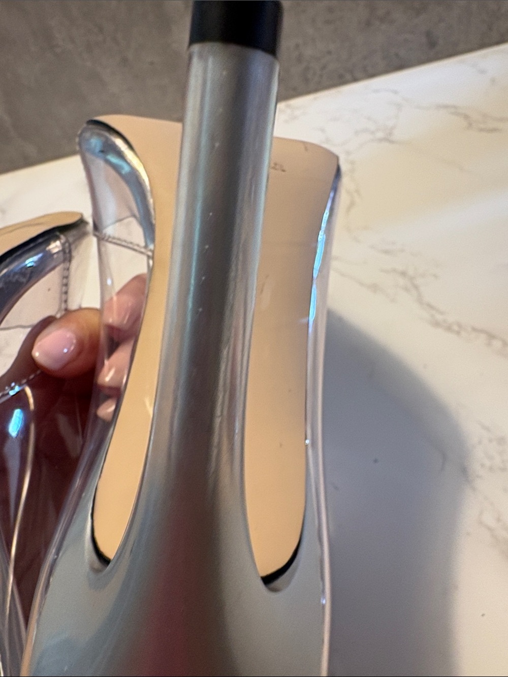 Good AmericanClear Pointed-Toe Stiletto Heels with Silver Insole size 10 cute - Picture 7 of 10